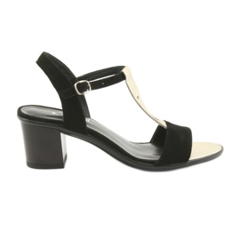 Anabelle 1447 sort / guld damesandaler