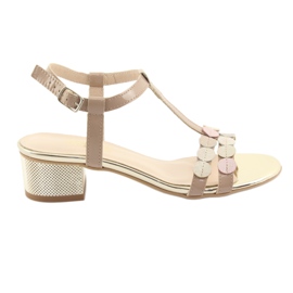 Kvinders sandaler Gamis 3661 beige striber brun gul