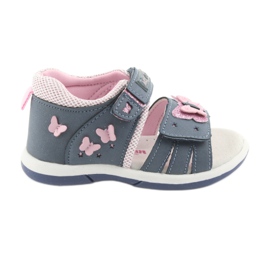 American Club Amerikanske DR19 denim butterfly pigesandaler blå lyserød