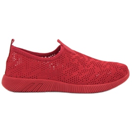 SHELOVET Slip-on tekstilfodtøj rød