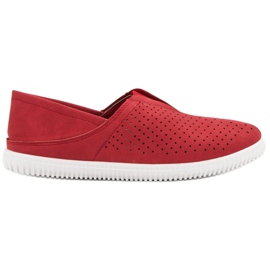 Super Mode Komfortable Slip On Sneakers rød