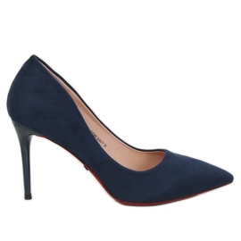 Pumps på en hæl marineblå E22369 Navy marine blå