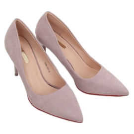 Pumps på en lilla hæl E22369 Lilla violet