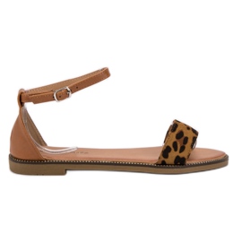 Laura Mode Klassiske flade sandaler brun
