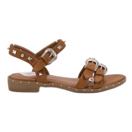 Small Swan Kamel sandaler med studs brun