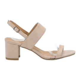 Ideal Shoes Moderigtige kvindersandaler beige