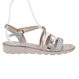 Kylie Sølv sandaler på platformen grå
