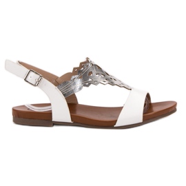 Kylie Stilfulde flade sandaler hvid