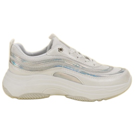 SHELOVET Sneakers på platformen hvid