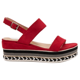 Primavera Boho kile sandaler rød