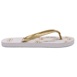 SHELOVET Lette flip-flops hvid gul