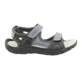 Naszbut 043 sandaler i velcrolæder sort blå grå