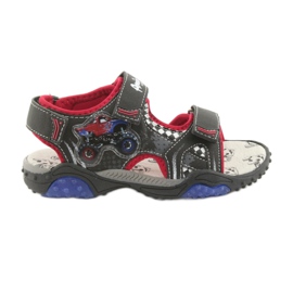 American Club Sandaler Monster Truck HL18 Black/Red Leather Insert sort