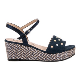 Aclys Casual wedge sandaler blå marine blå