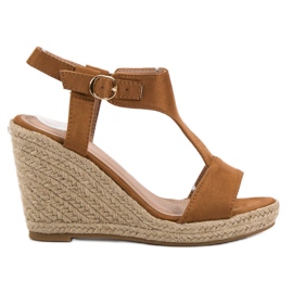 Anesia Paris Moderigtige kile sandaler brun