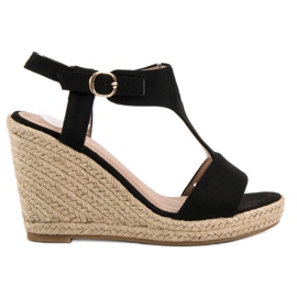 Anesia Paris Moderigtige kile sandaler sort