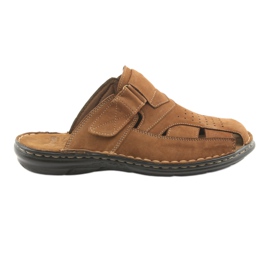 Herretøfler lys PU American Club CY05 bund brun