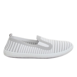 Grå XJ-2909 Grå slipon sneakers hvid