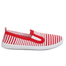 Røde slipon sneakers XJ-2909 Rød hvid