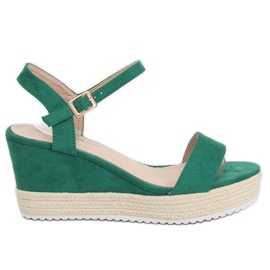 Grønne espadrilles kile sandaler LY9109 Grøn