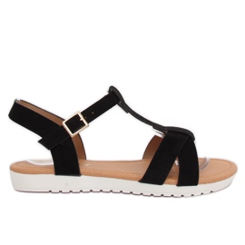Sorte kvinders sandaler X567 Sort