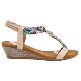 SHELOVET Sandaler med ornamenter brun