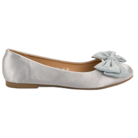 BELLAMILA Satin ballerinaer grå