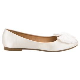 BELLAMILA Satin ballerinaer hvid