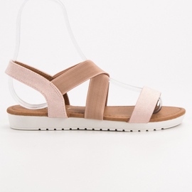 EXQUILY Komfortable sandaler med elastik lyserød