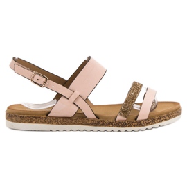 SHELOVET Sandaler med cubic zirconia lyserød