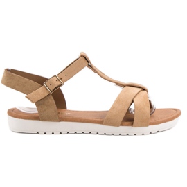 EXQUILY Klassiske sandaler i ruskind brun