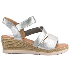 SHELOVET Slip-on sandaler på kile grå
