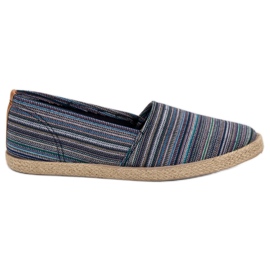 McKey Stribet Espadrilles brun marine blå blå grøn