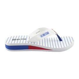 Big Star flip-flops på en kilhæl hvid brun blå rød