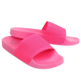 Hjemmesko med strikket lyserødt bælte PT-110 Fuchsia