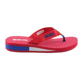 Big Star flip-flops på en kilhæl brun blå rød