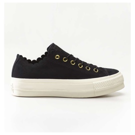 Converse Chuck Taylor All Star Lift Kammusling 499 Sort Guld Egret