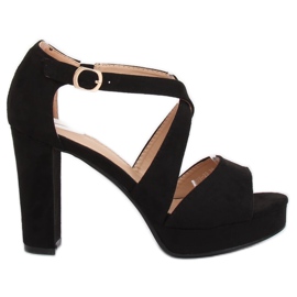 Sort VV-23 Sorte sandaler med plateau