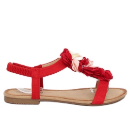 Sandaler med blomster rød 218-174 Rød