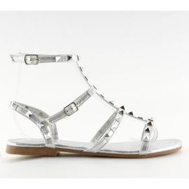 Kvinders sandaler med sølv H56 Silver II-GAT studs grå