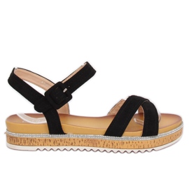 Sorte damesandaler Y1521 Sort