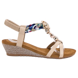 SHELOVET Sandaler med ornamenter brun