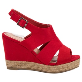 Best Shoes Espadrilles røde sandaler
