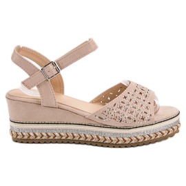 Groto Gogo Sandaler i ruskind med cubic zirconia brun
