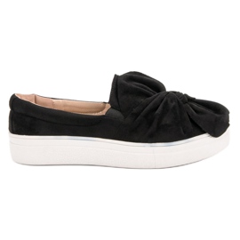 Suede Slipons med en VICES sløjfe sort