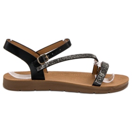 Camo Sandaler med cubic zirconia sort