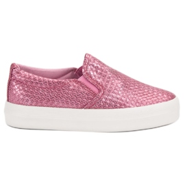 SHELOVET Pink Slip On Sneakers lyserød