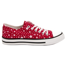 J. Star Røde sneakers med stjerner