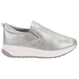SHELOVET Sølv Slip-On sko grå