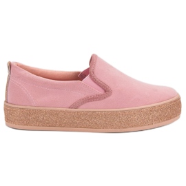 SHELOVET Slipons med glittersål lyserød